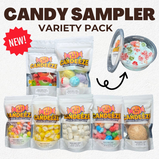 Candeeze Candy Sampler Variety Pack (7 bags + FREE GUSHEEZE)