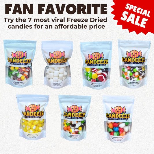 Freeze Dried Candy 7 Pack Sampler β Viral Crunchy Candy Bundle